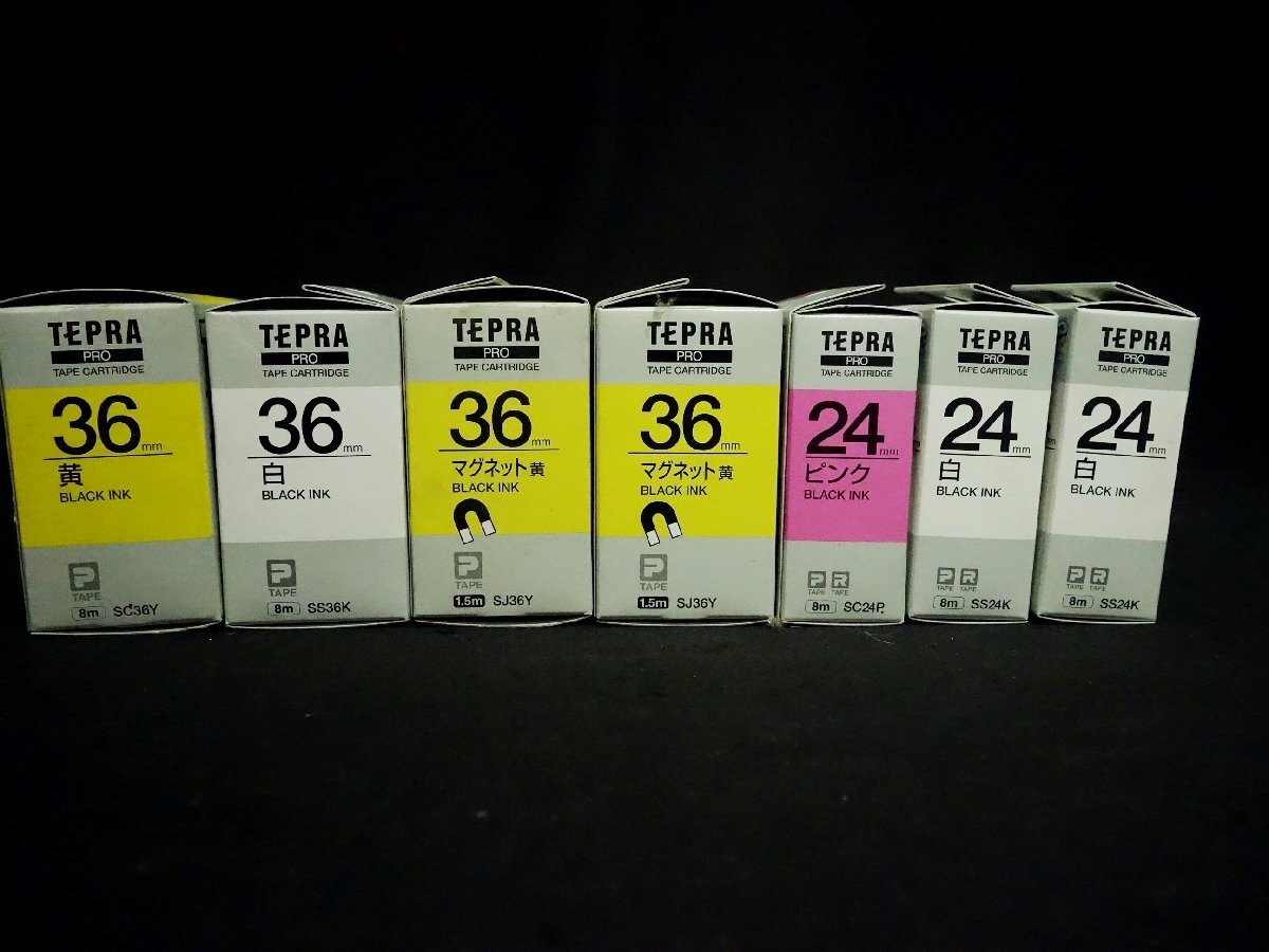 ★未使用保管品！TEPRA PRO テプラ プロ テープカートリッジ 36mm 4個／24mm 3個 まとめて_画像1
