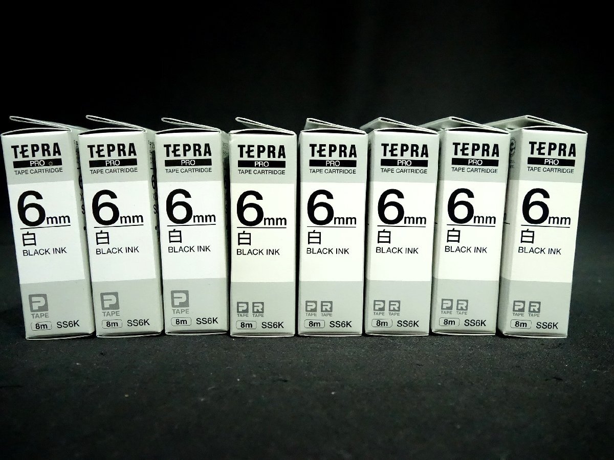 ★未使用保管品！TEPRA PRO テプラ プロ テープカートリッジ 6mm まとめて 8個の画像1