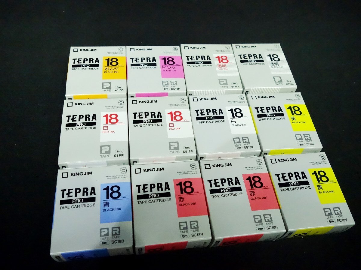 ★未使用保管品！TEPRA PRO テプラ プロ テープカートリッジ 18mm まとめて 12個の画像2