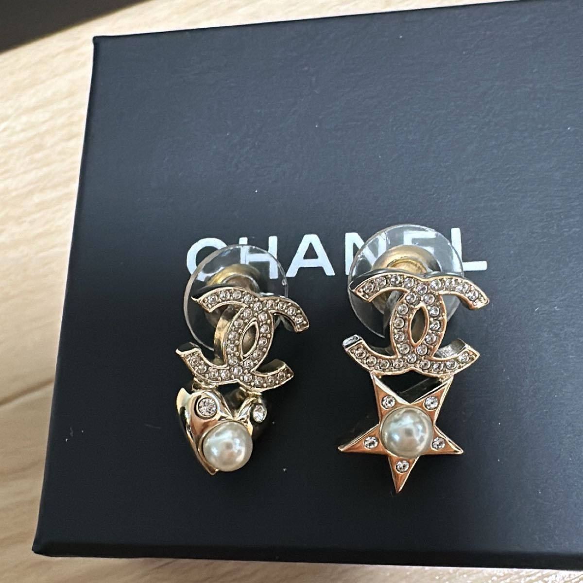 【CHANEL】ボリュームハートで華やかな印象に◎シャネル ピアス ほぼ未使用 シャネル CHANEL ピアス ハート スター|Yahoo