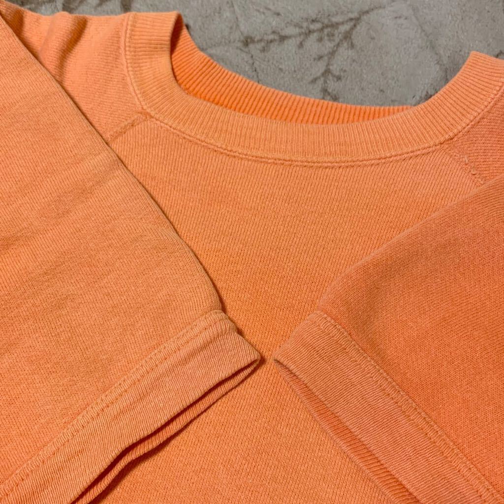 60s ヴィンテージ PENNY'S ペニーズ 半袖スウェット 染み込みプリント オレンジ Lサイズの画像4