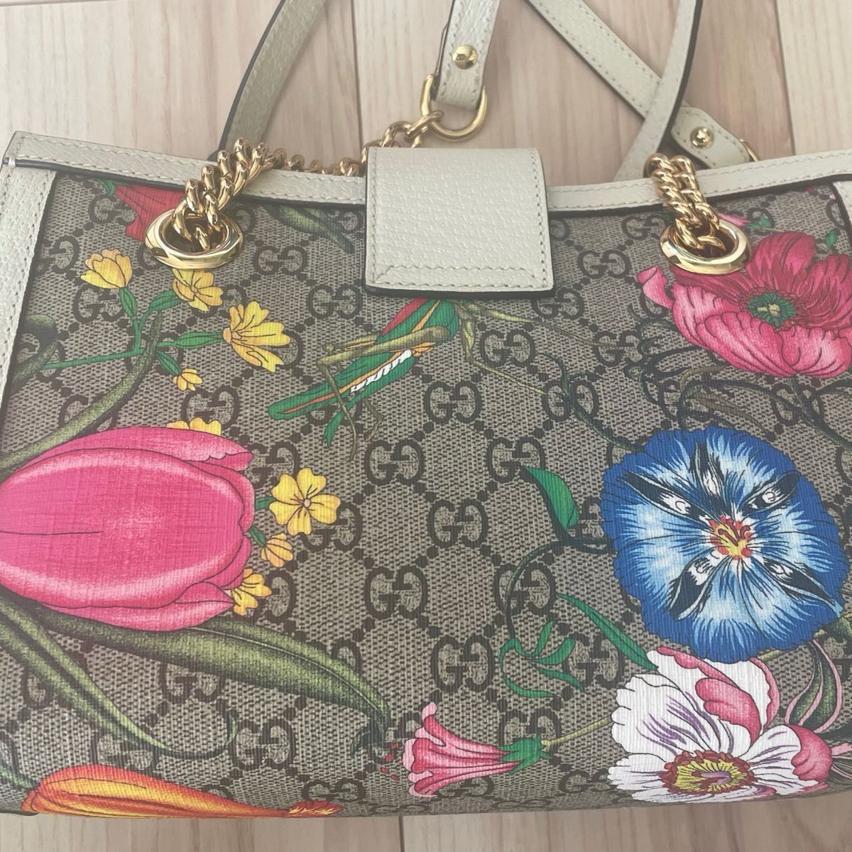 GUCCI パドロック GG フローラ スモール ショルダーバッグ