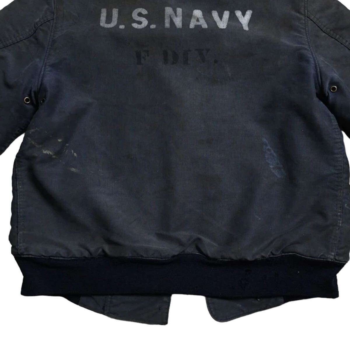 超希少&40サイズ!!VTG 1940’s WWII US NAVY USN DECK HOOK JACKET MILITARYビンテージデッキフックジャケットステンシルミリタリー大戦_画像8