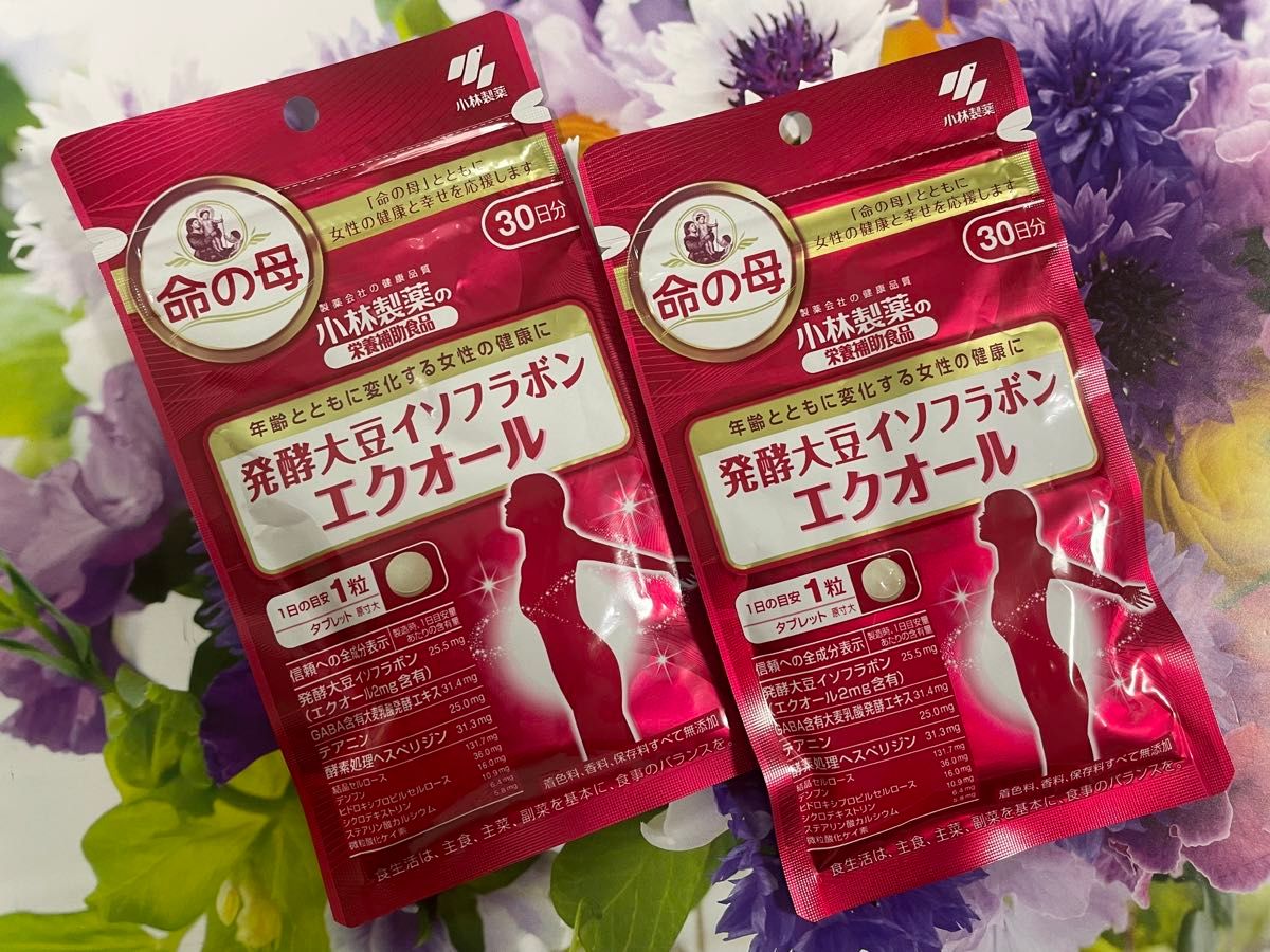 小林製薬 命の母 発酵大豆イソフラボン エクオール (30日分) × 2袋