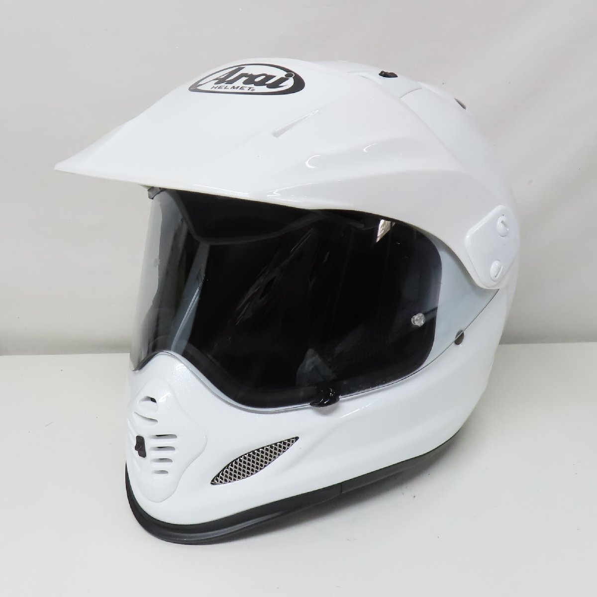 【美品】Arai アライ TourCross3 ツアークロス3 オフロード フルフェイスヘルメット Lサイズ ホワイト モトクロス 人気 バイク 二輪 林道の画像2