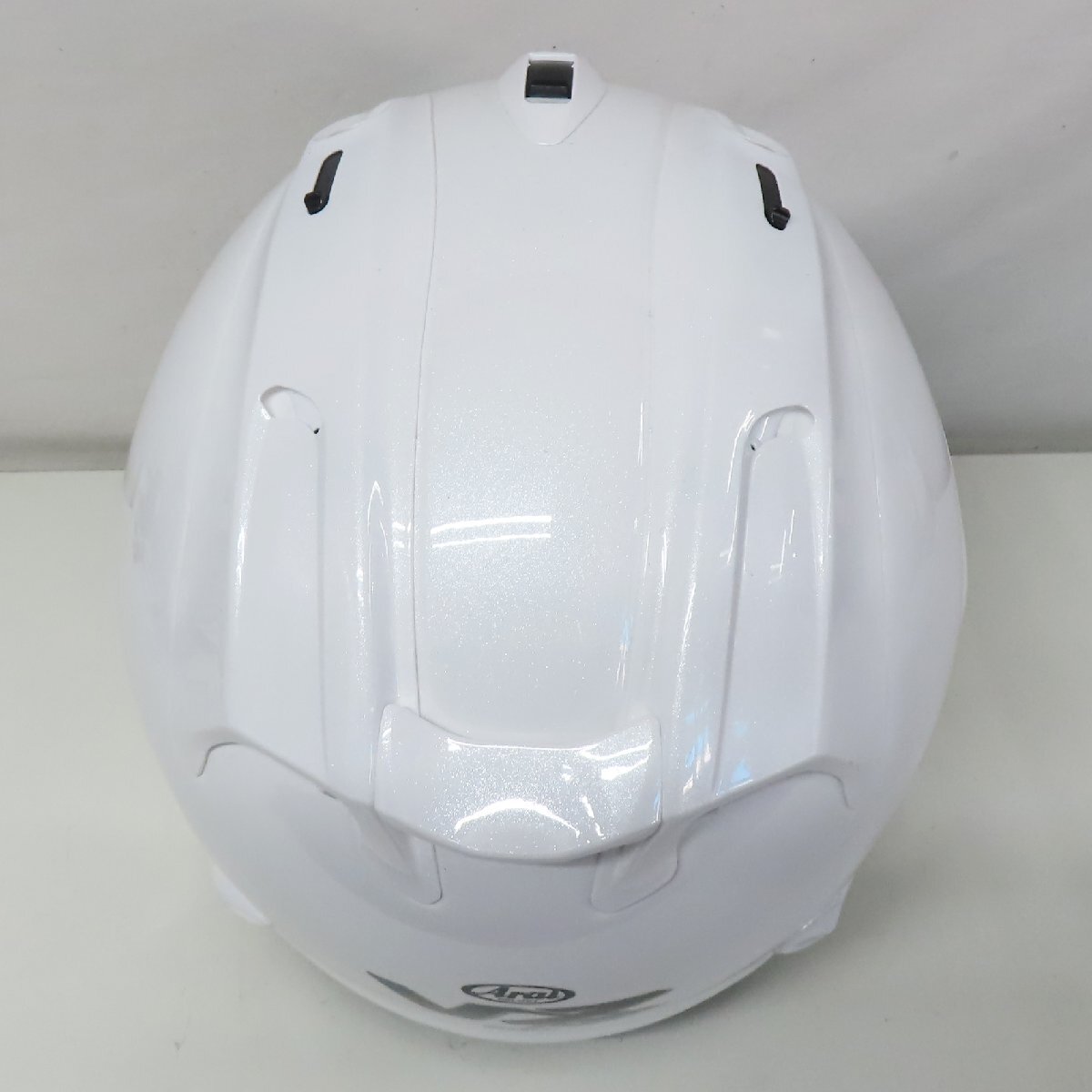 【美品】Arai アライ VZ-RAM ジェットヘルメット Mサイズ ホワイト 人気 バイク 二輪 オートバイ スクーター 原付 ポリヘル 白バイ_画像7