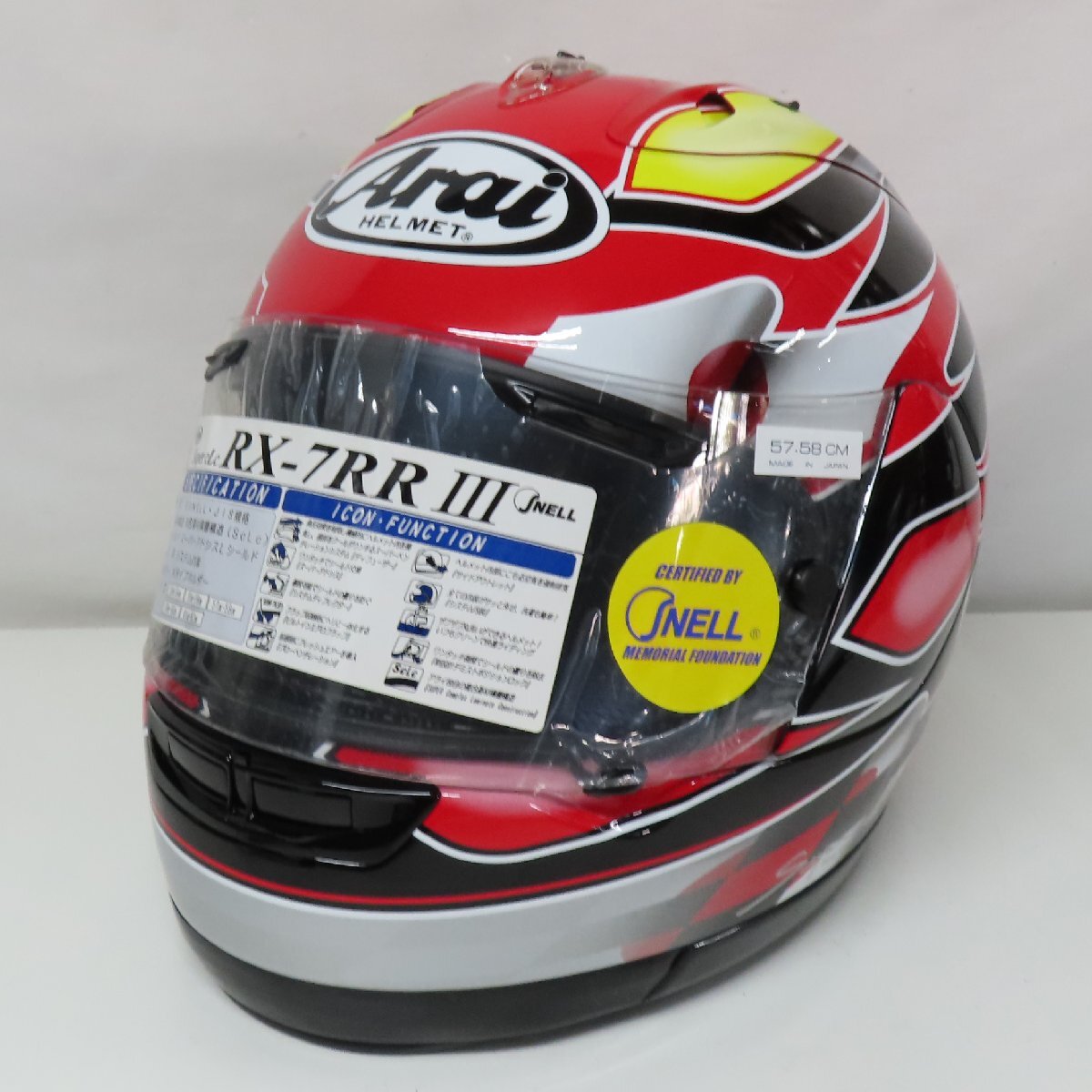 【本人直筆サイン入り】【未使用】【美品】Arai アライ RX-7 RR3 HARADA フルフェイスヘルメット Mサイズ 原田哲也選手 バイク 二輪_画像2