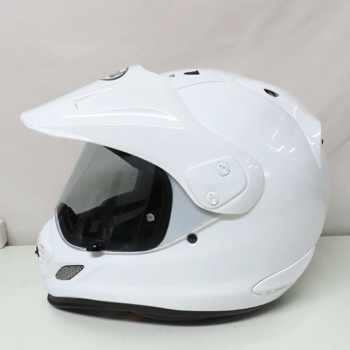 【美品】Arai アライ TourCross3 ツアークロス3 オフロード フルフェイスヘルメット Lサイズ ホワイト バイク 二輪 オートバイ モトクロスの画像4