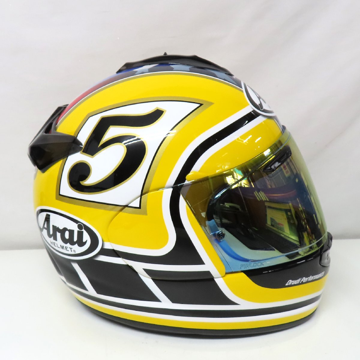 【中古美品】Arai アライ VECTOR-X EDWARDS ベクターX エドワーズ フルフェイスヘルメット Mサイズ バイク 二輪 オートバイ レーサー 人気_画像5