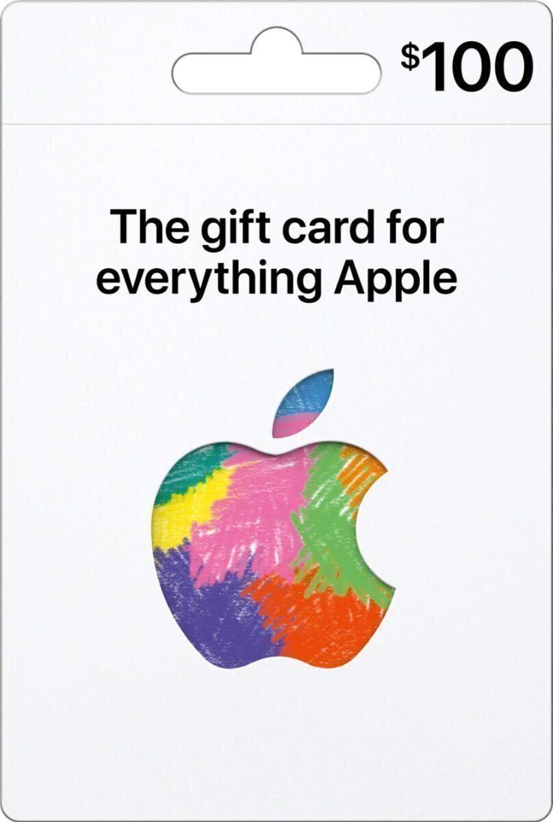 Apple gift card / iTunes ギフトカード コード送信のみ $100ドル 北米 USAの画像1