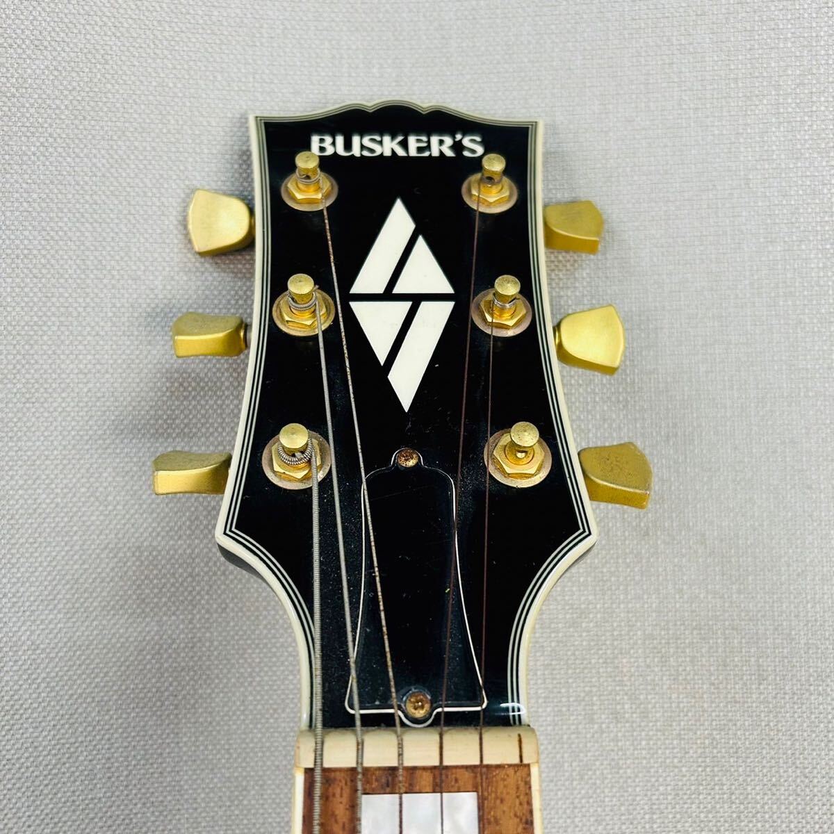 ★ BUSKER'S バスカーズ レスポールカスタムType ブラックエレキギター 縦7cm 横33cm 高さ100cmの画像2