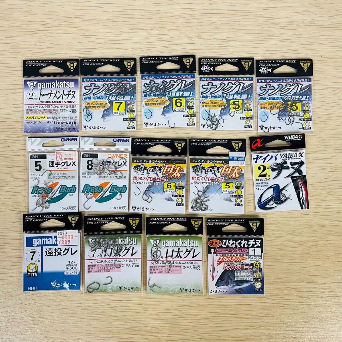 ★【未使用】 釣具 釣り針 14点セット チヌ がまかつ owner YAIBA-X 釣り道具 針_画像1