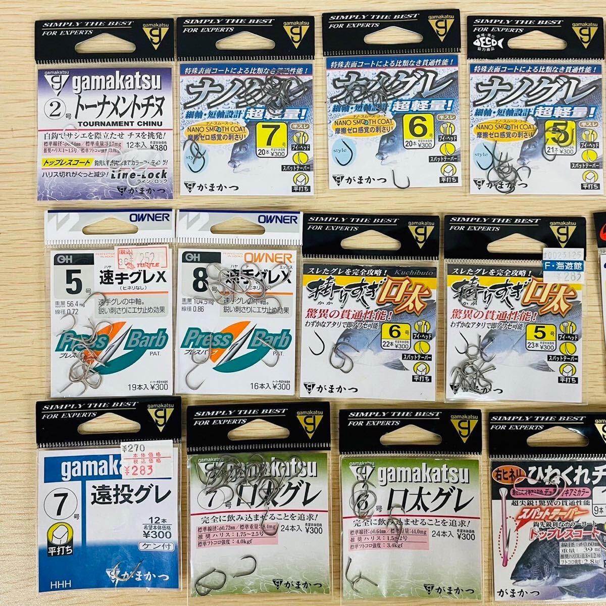 ★【未使用】 釣具 釣り針 14点セット チヌ がまかつ owner YAIBA-X 釣り道具 針_画像2