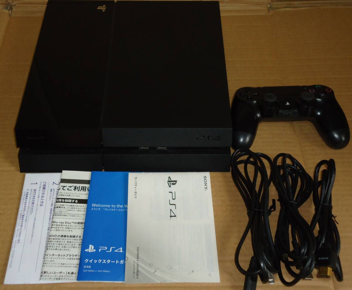 動作品 SONY PlayStation4 プレイステーション4 ジェット・ブラック CUH-1000A 500GB 本体 一式の画像3