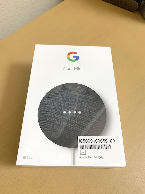新品未開封 台湾版 第2世代 Google Nest Mini H2C スマートスピーカー ブラック GA00781-TWの画像1