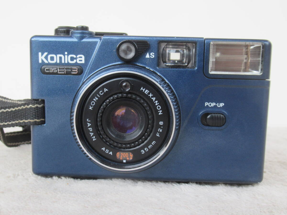 Konica C35 EF3　メタリックブルー　HEXANON 35mm f2.8　コンパクトフィルムカメラ　現状品_画像2