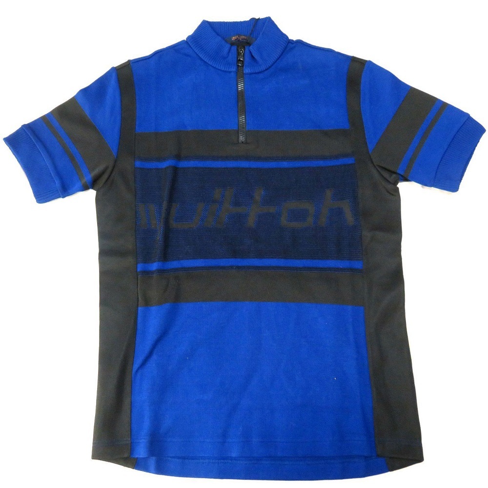 【未使用品】ルイヴィトン メッシュロゴ ヴァージルアブロー ジップアップ 半袖シャツ メンズ サイズS（170/90） コットン ブルー RM192M_画像1