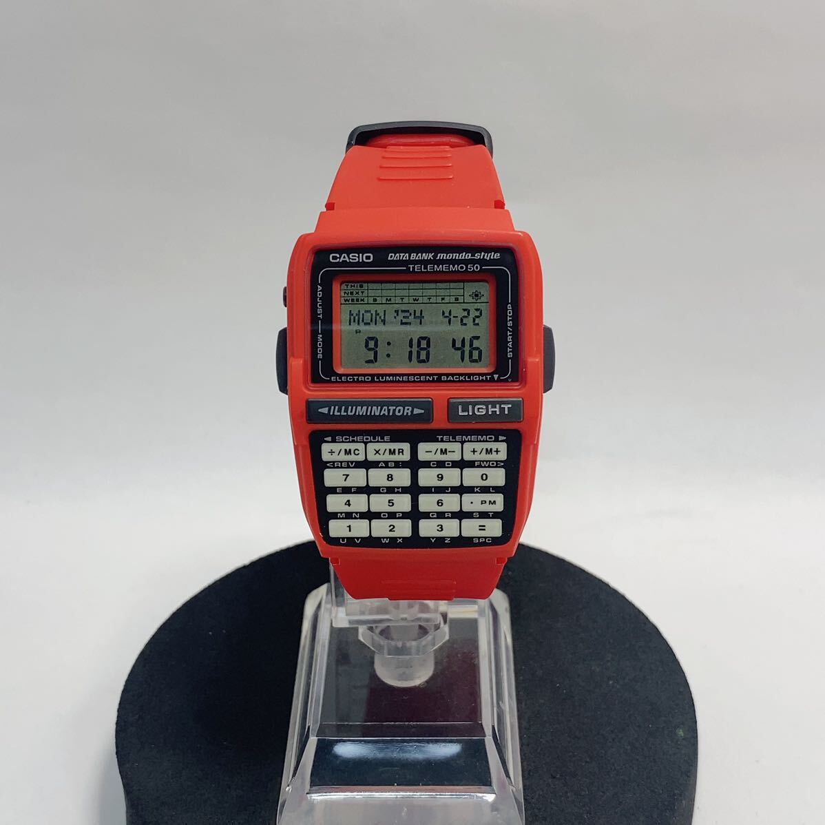 デッドストック CASIO DATA BANK MONDO STYLE カシオ データ バンク モンド スタイル DBC-63MS-4T デジタル 腕時計 稼働品 タグ,説明書の画像3