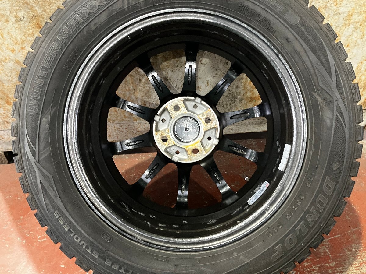 ★社外 ATECH SCHNEDER 15インチ アルミ ホイール 4本 15×5.5J +40 PCD100 4穴 ハブ径67 DL 冬 2018年製 185/65R15★の画像10