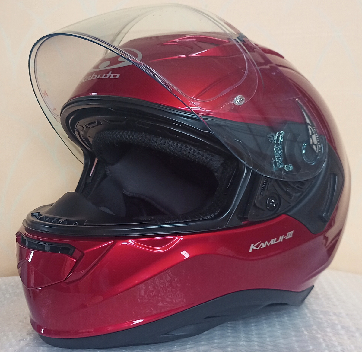送料無料 おまけ付き OGK KABUTO カムイ3 Mサイズ インナーバイザー オージーケー バイク フルフェイス ヘルメット KAMUI オートバイ 二輪の画像1