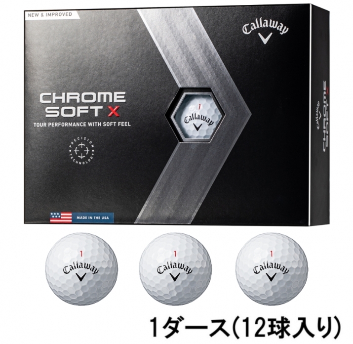 キャロウェイ クロム ソフト CHROME SOFT X ゴルフボール １ダースの画像1