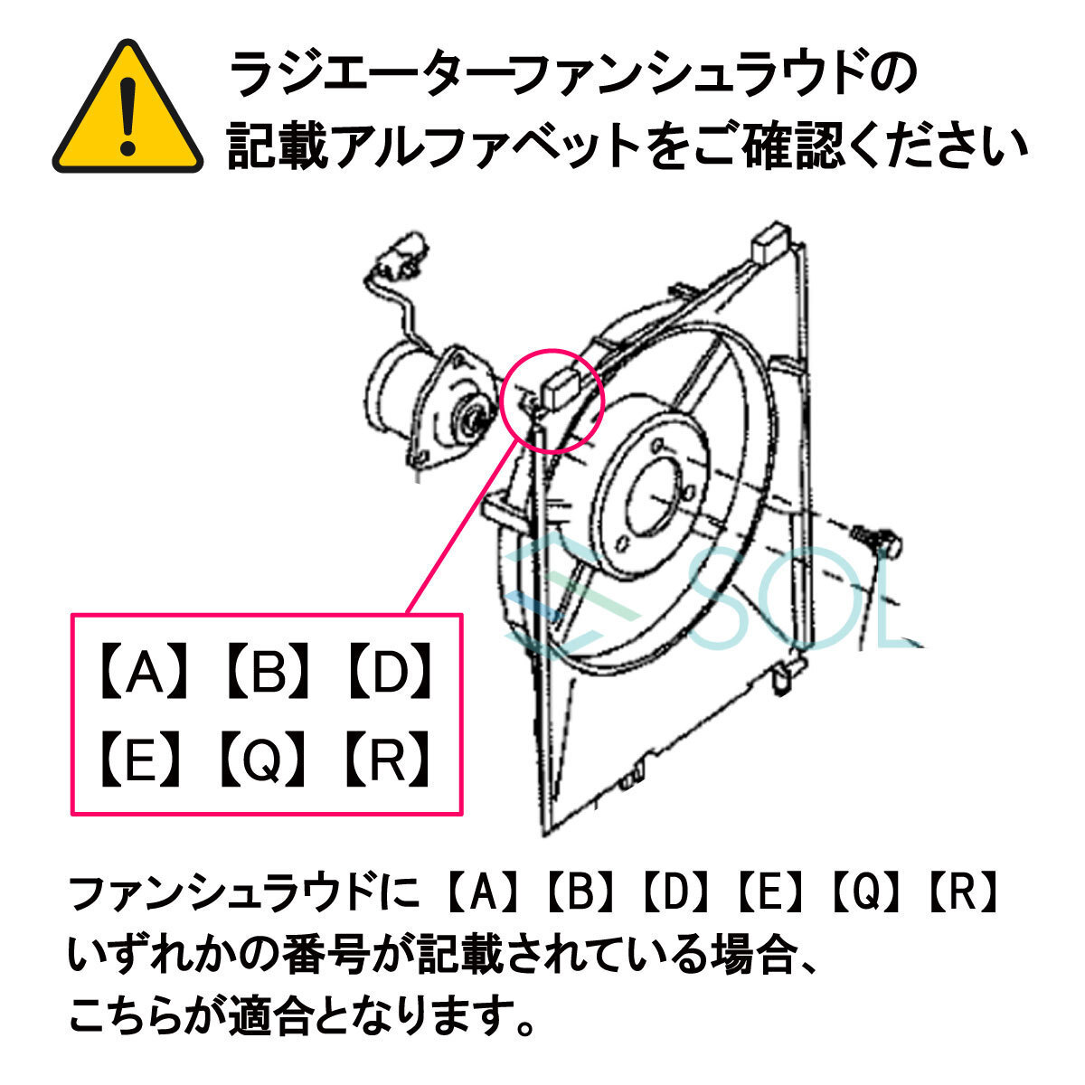 ダイハツ ソニカ(L405S) ムーヴコンテ(L575S L585S) ムーヴ(L175S L185S) タント(L375S L385S) ラジエーター 電動ファン 16363-B2010_画像5