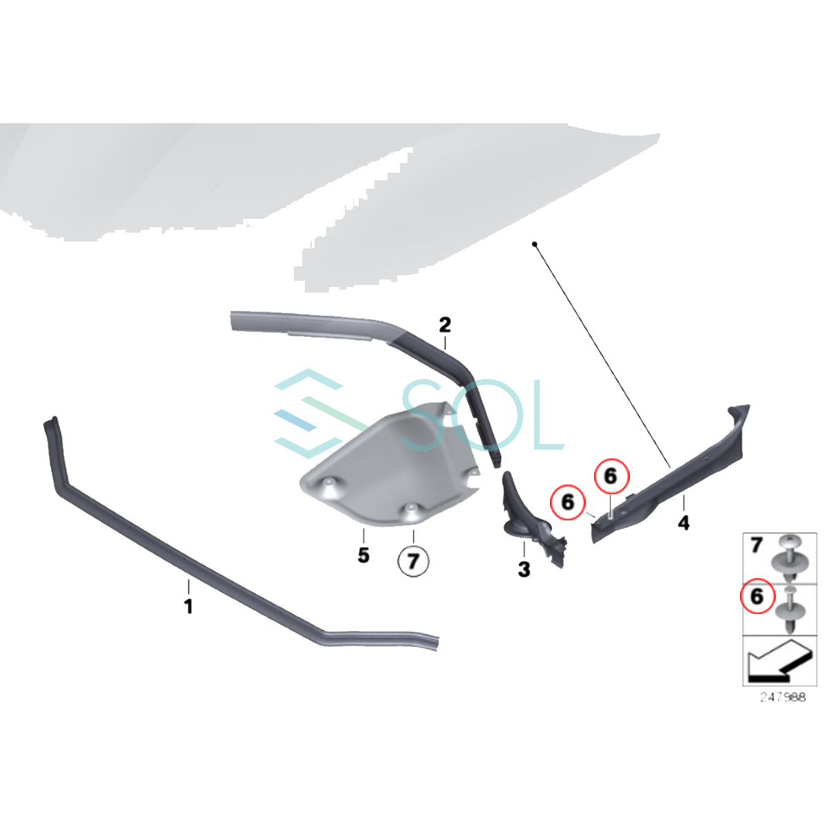 BMW F32 F33 F36 G02 F98 bumper trim rivet 2 piece set 420i 420iX 428i 430i 435i 440i 20dX 30iX M 51118174185