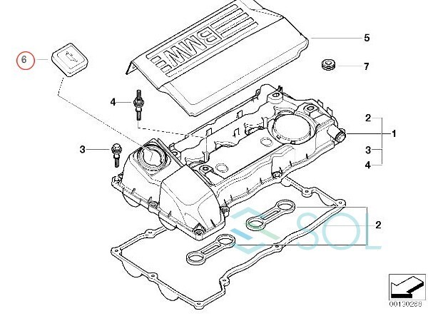 BMW E53 E70 F15 X5 E71 F16 X6 エンジンオイルフィラーキャップ 4.4i 4.8is 3.0si 4.8i 35i 48i 50i 35d 11127560481 出荷締切18時_画像3