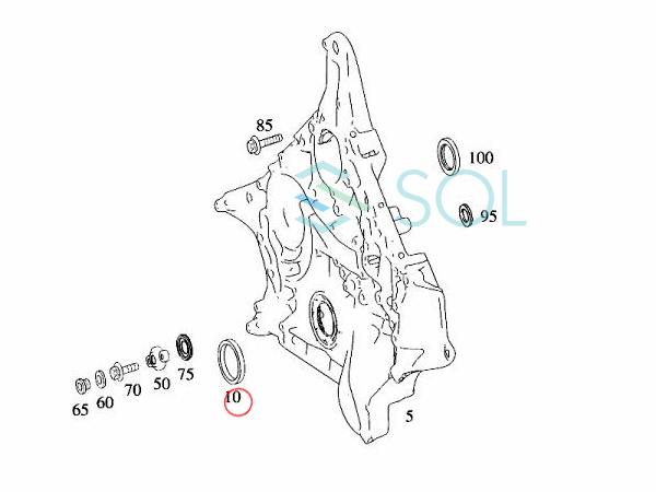 ベンツ R129 R230 R231 W251 W639 クランクシャフトオイルシール SL320 SL350 SL500 SL600 SL55 SL63 SL65 R350 R500 R63 V350_画像3