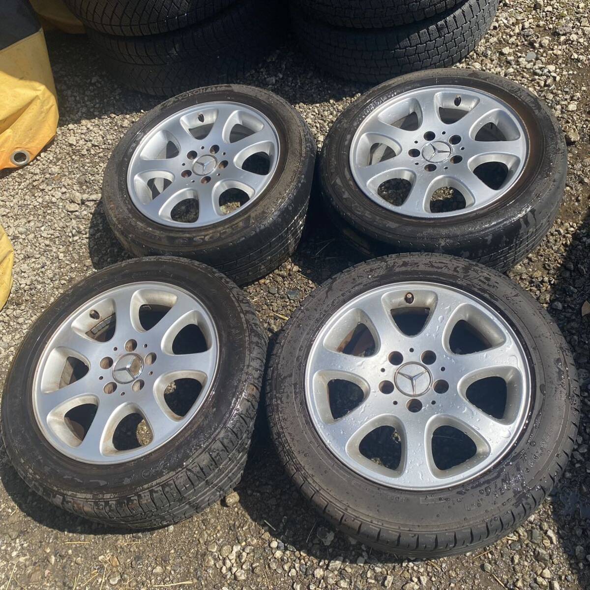 メルセデス ベンツ タイヤ アルミ ホイール 4本 セット c 180 200 e a クラス 205/65 r16 225/50r16 インチ 8j ×16 ET 32 7j ×16 ET 37_画像1