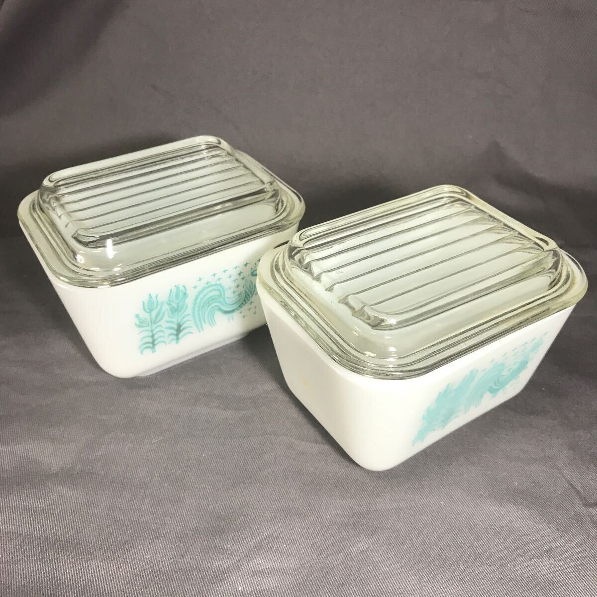  Old Pyrex ref case 6 piece set inspection ) Fire King 