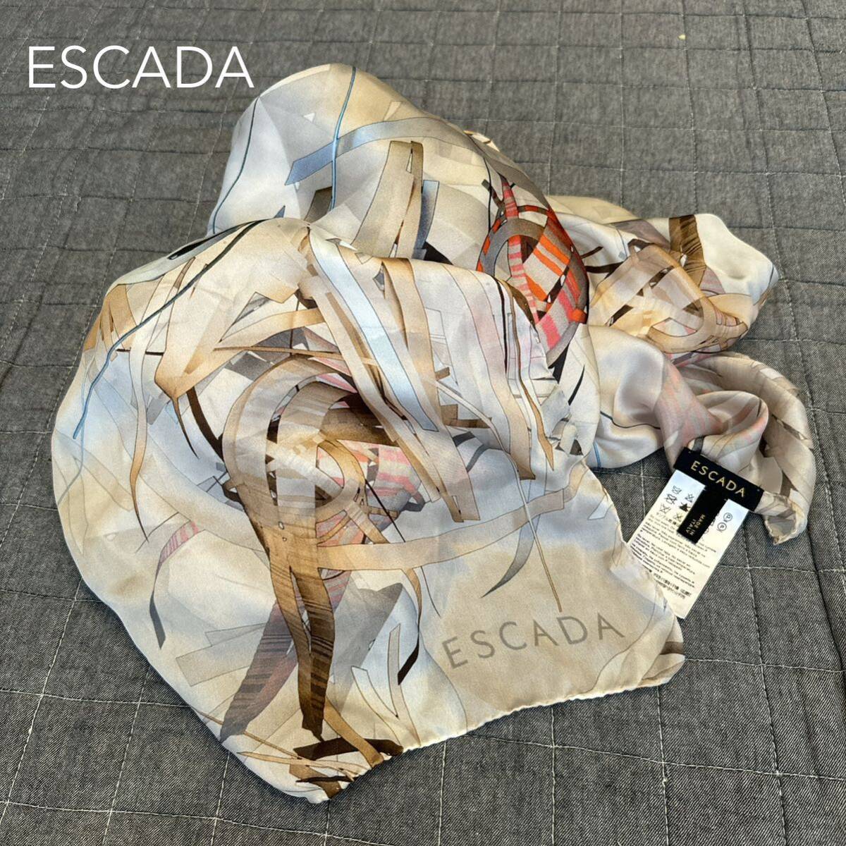 ESCADA エスカーダ 大判シルクスカーフ ロゴ