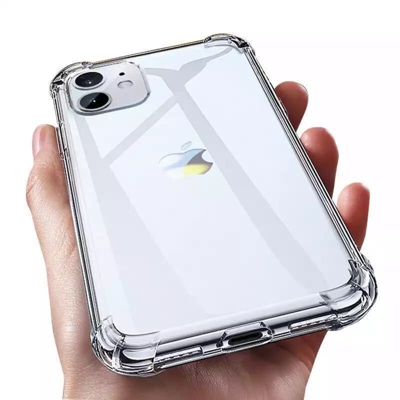 iPhone 12 mini クリアケース ＆ ガラスフィルム セット 透明 薄型 アンチグレア ドット加工 TPU 硬度9H コーナーガード ソフト ストラップの画像2