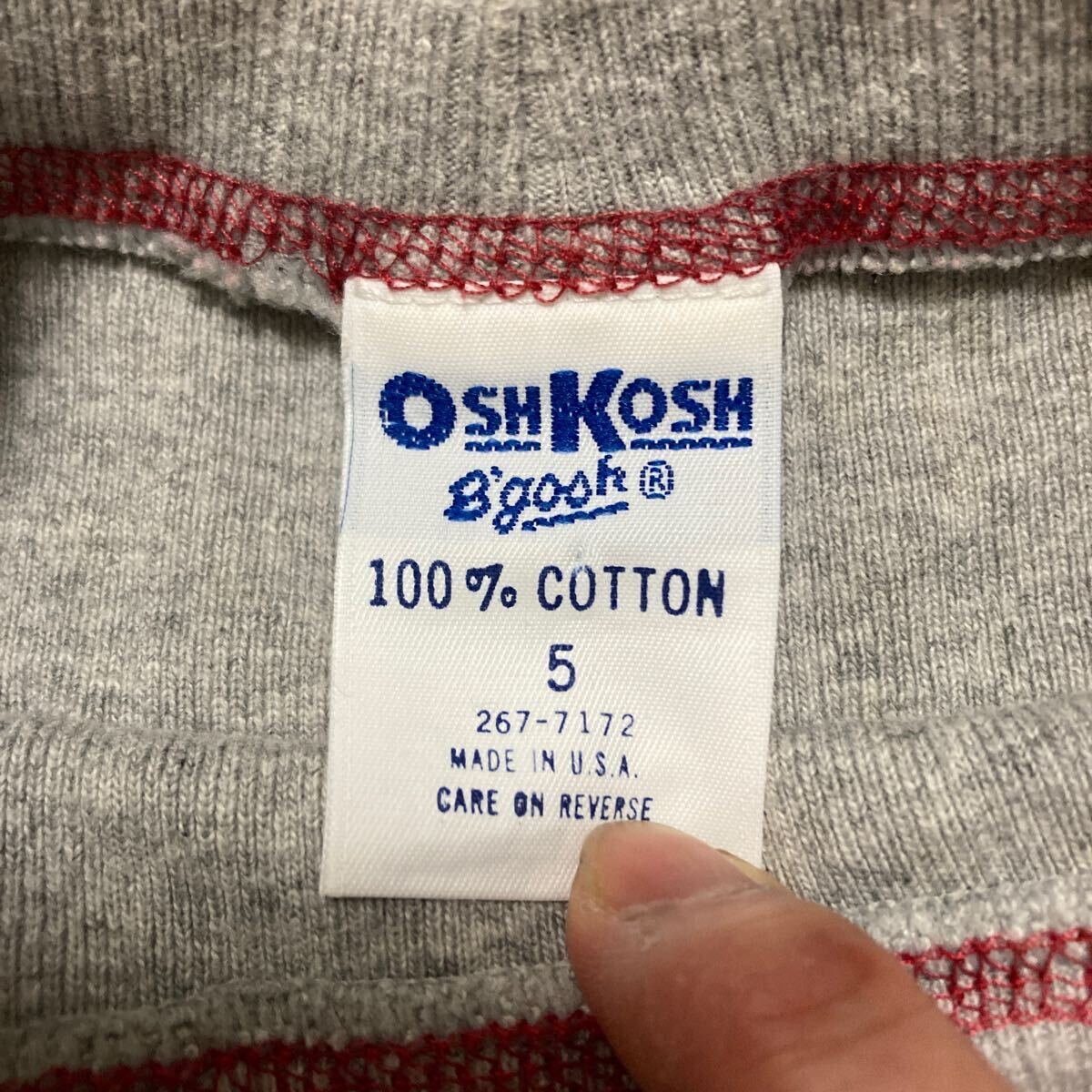  Oshkosh 5* cut and sewn *105~110* long sleeve * gray 66-246 20