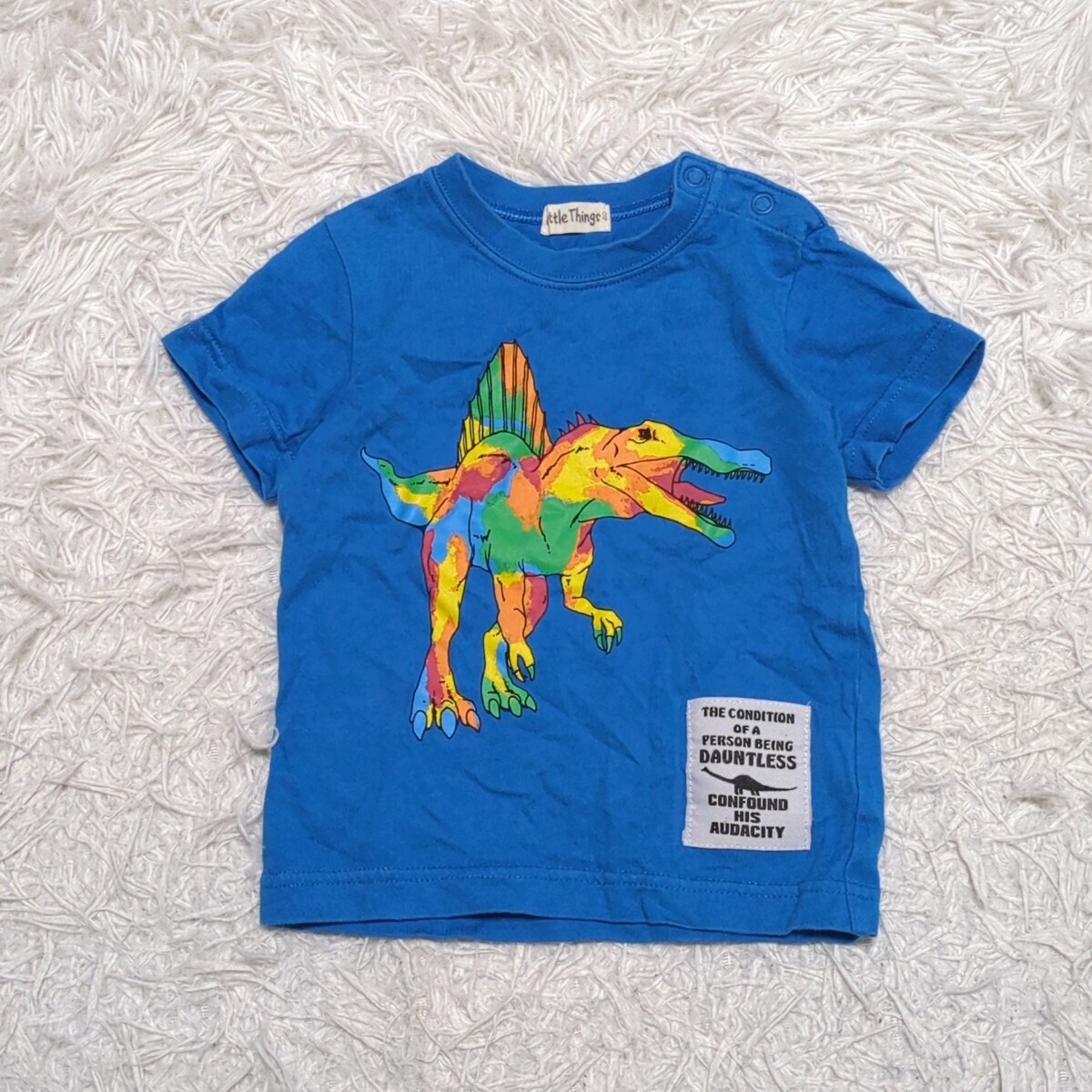 【送料無料】LittleThings 半袖 Tシャツ 80cm 恐竜 青 ベビー 子供服の画像1
