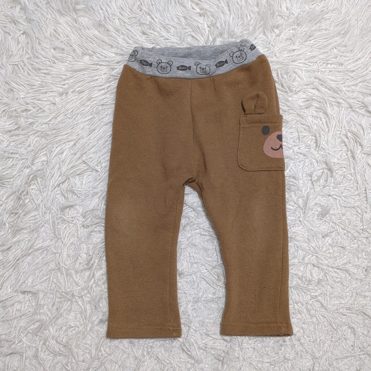 【送料無料】西松屋 スウェット パンツ 80cm くま ウエストゴム ベビー 子供服の画像1