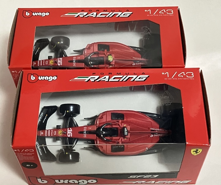 B.ブラーゴ 1/43 フェラーリSF23 F1 2023 No.16 ルクレール　No.55 サインツ　(B.Burago) 新品_画像5