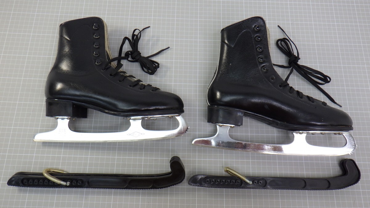 スケートシューズ PLAYER サイズ 23.5cm/エッジカバー付き/フィギュアスケートアイススケート 靴/黒 ブラック 80の画像6