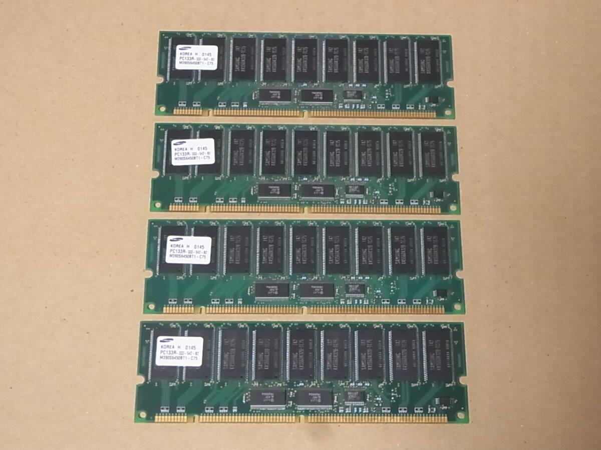 ●DELL純正/Samsung PC133R ECC Registered 512MBx4枚セット 合計2GB (DDR860)_画像1