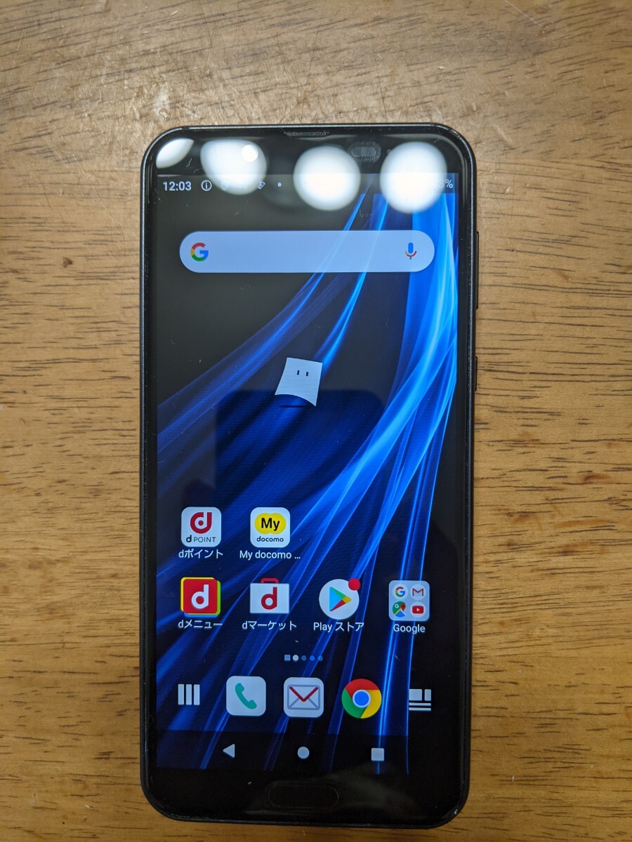 IY0957 docomo SIMフリー AQUOS sens2 SH-01L SHARP 4Gスマホ 簡易確認&簡易清掃&初期化OK 判定○ WebにてSIMロック解除受付手続済