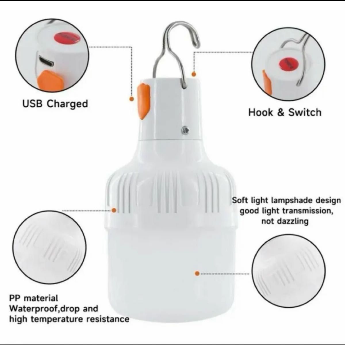 LED屋外照明　キャンプランプ　電球停電緊急灯スモバイル電球　2個セット LED電球 ランプポータブル 屋外 災害エールライト
