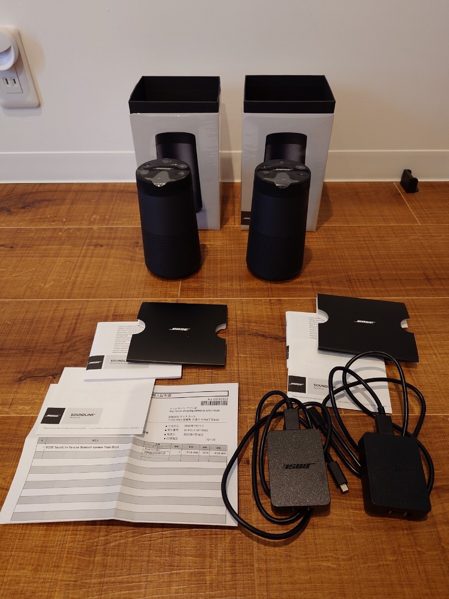 中古美品です。ヤフーショピング購入　国内正規品　BOSE　SoundLink Revolve Bluetooth speaker　Triple　Black　2個セット　_画像1