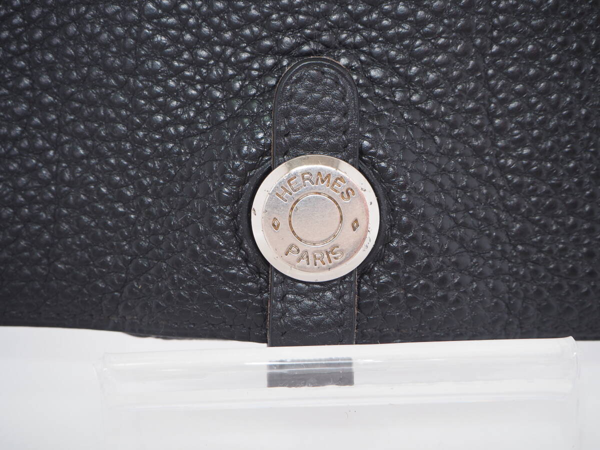 1円 極美品 エルメス HERMES ドゴン ドゴンMM トゴ レザー カードケース コインケース トリヨン ブラックカラーの画像7