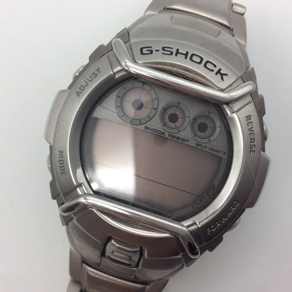 ＃0208 CASIO カシオ G-SHOCK ジーショック G-3100 メンズ 腕時計 デジタル シルバー ステンレス 電池切れ 動作未確認の画像1