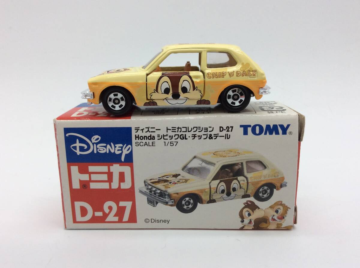 #0657 トミカ D-27 ディズニー トミカコレクション Honda シビックGL チップ＆デール 1/57スケールの画像3