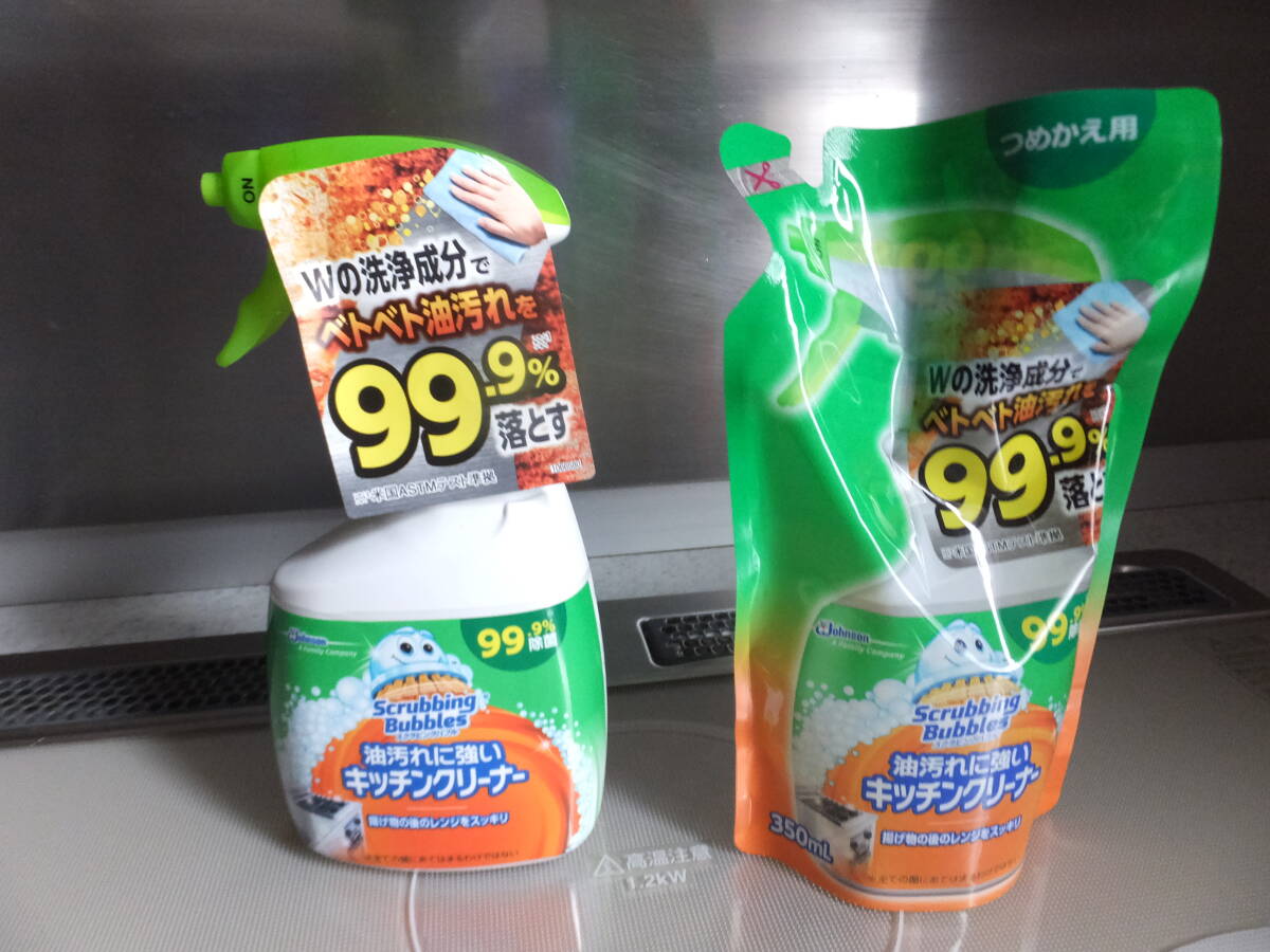 ☆ジョンソン☆スクラビングバブル☆油汚れに強いキッチンクリーナー☆本体 400ml×14本＋詰め替え350ml×4個セット☆の画像2