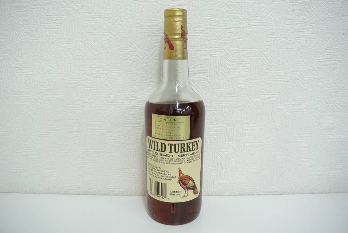 酒祭 洋酒祭 ワイルドターキー 8年 750ml 50.5% 未開栓 旧ボトル 旧ラベル 金キャップ WILD TURKEY BOURBON WHISKEY 101PROOFの画像3