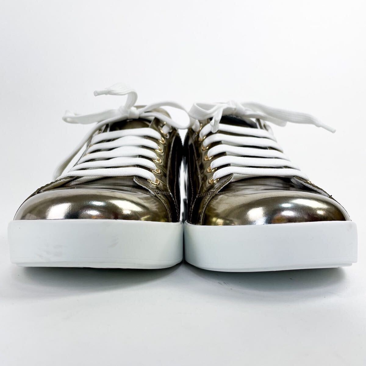 未使用級 箱付き DOLCE&GABBANA ドルチェ&ガッバーナ スニーカー 靴 9 28cm金 ゴールド ロゴ メンズの画像3