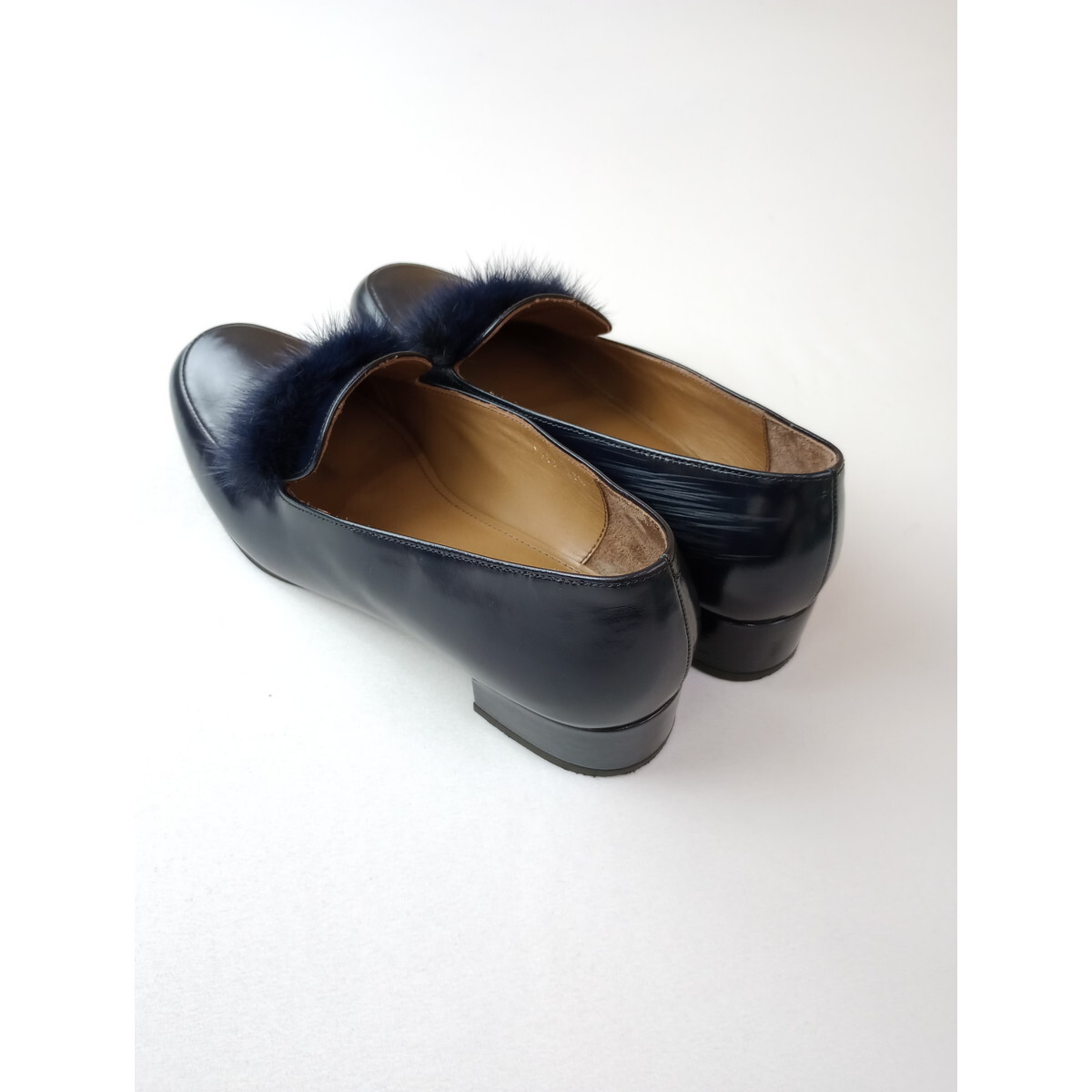 MACKINTOSH LONDON Macintosh London fur motif Loafer navy 23.5