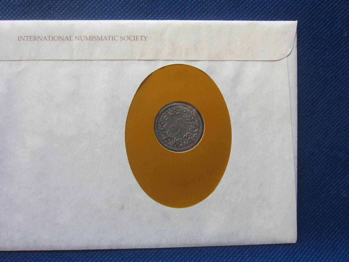 1884年 スイスの古銭 ２０ラッペン(サンチーム） ニッケル貨・図案表：ヘルヴェティア頭像 裏：花輪 サイズ：径21.0ｍｍ3点セット の画像2